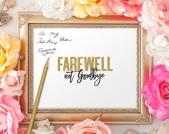 Farewell sign gold Farewell gift best friend Farewell gift for friend Farewell sign printable Guestbook sign printable Farewell party boss