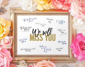 Rose Gold Farewell Gift Farewell Printable Sign Guestbook Sign Etsy