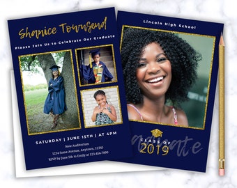 High School Graduation Invitations Etsy