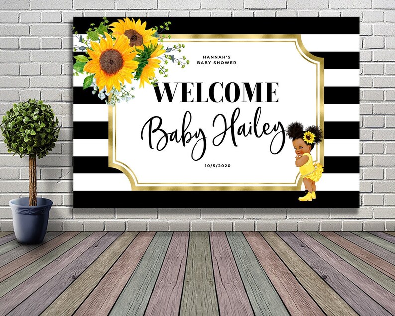 sunflower baby shower backdrop