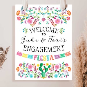 Fiesta engagement party decorations Fiesta welcome poster Fiesta welcome sign Mexican theme Engagement Fiesta sign