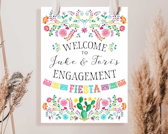 Fiesta engagement party decorations Fiesta welcome poster Fiesta welcome sign Mexican theme Engagement Fiesta sign