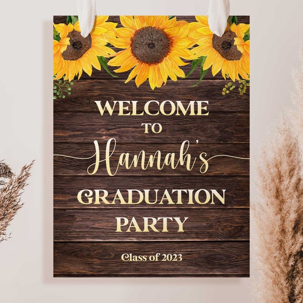 Sunflower graduation sign Sunflowers graduation party decorations Country graduation party decoration country grad decor