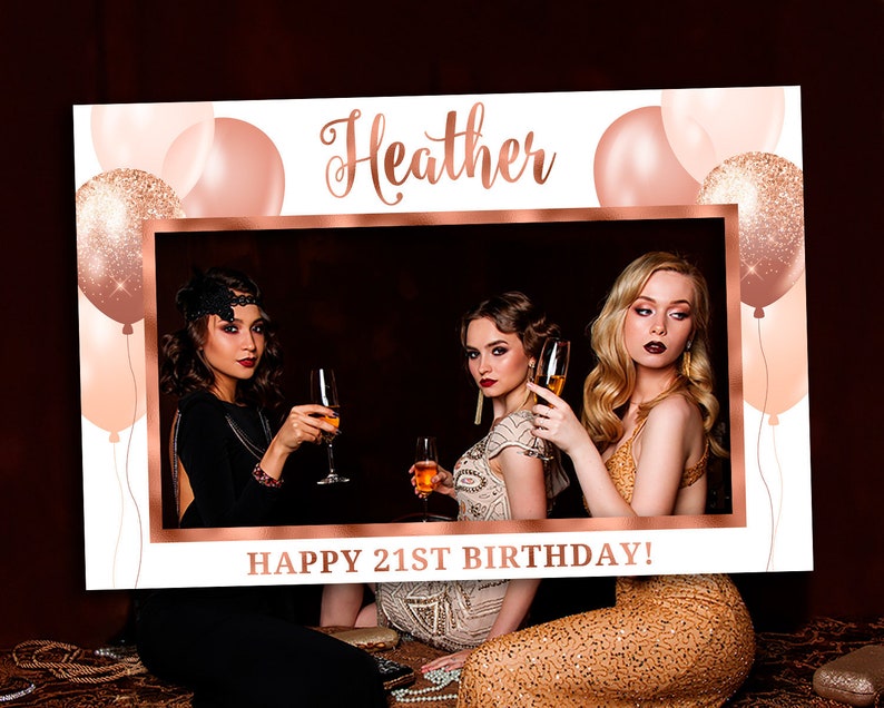 DIGITAL OR PRINTED Rose gold photo booth frame Rose gold Etsy