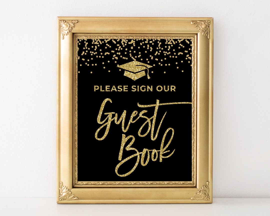 Graduation Guestbook Sign Graduation Guest Book Sign Printable Etsy