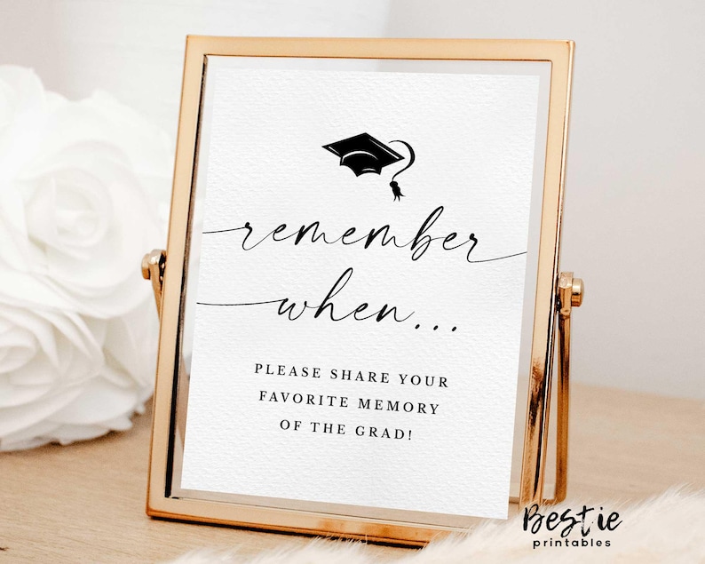 Remember When Graduation Sign, Favorite Memories Sign, Share Your ...