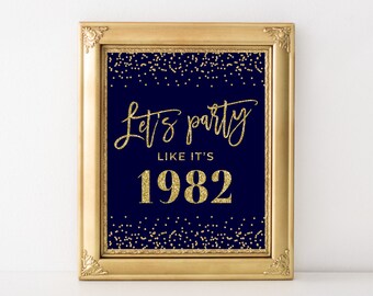 5 Years Turquoise Birthday Party Decoration Turquoise Glitter Decor 5th Birthday Sign We/'re Gonna Party Like It/'s 2014 5th Anniversary