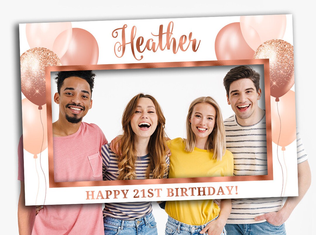 DIGITAL OR PRINTED Rose Gold Photo Booth Frame Rose Gold Etsy