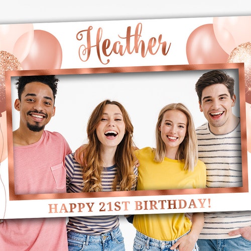 DIGITAL OR PRINTED Rose Gold Photo Booth Frame Rose Gold Etsy