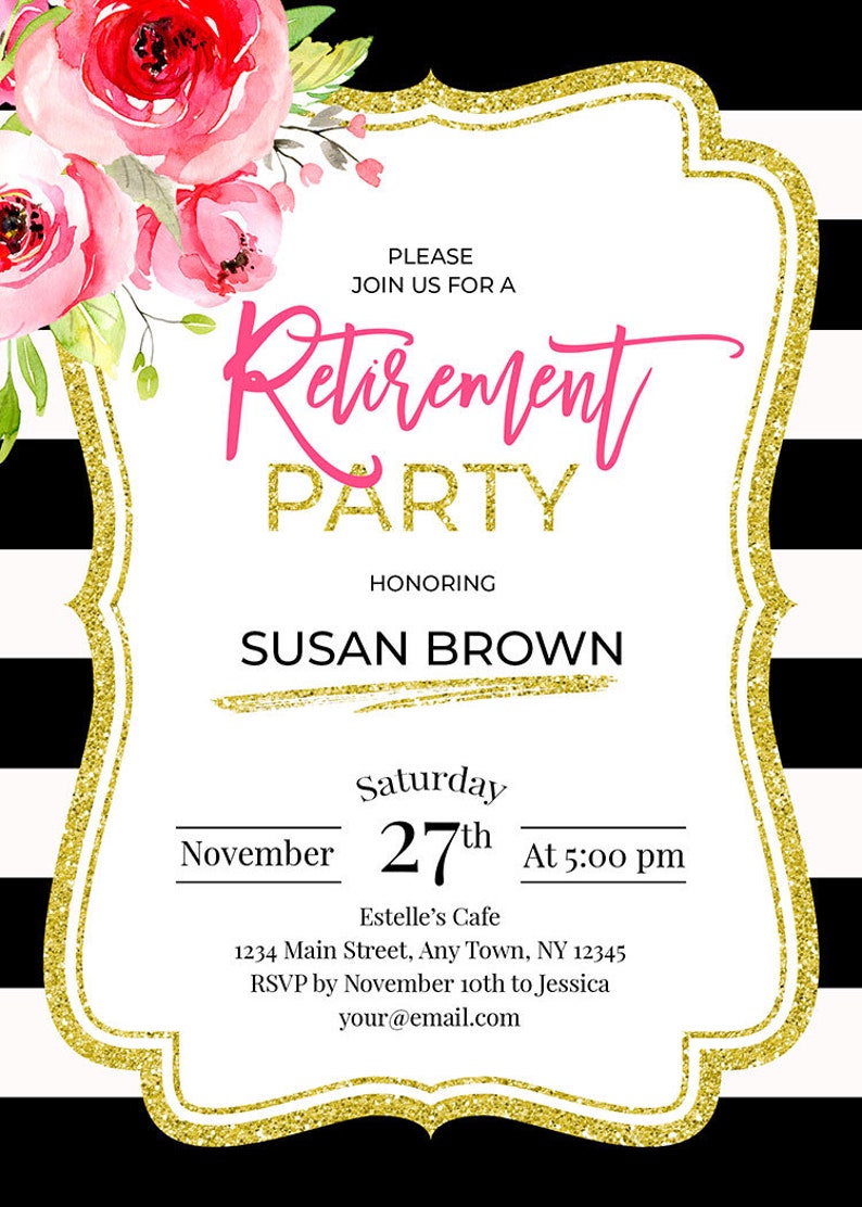 PERSONALIZED Retirement Invitation for Woman Retirement Party | Etsy