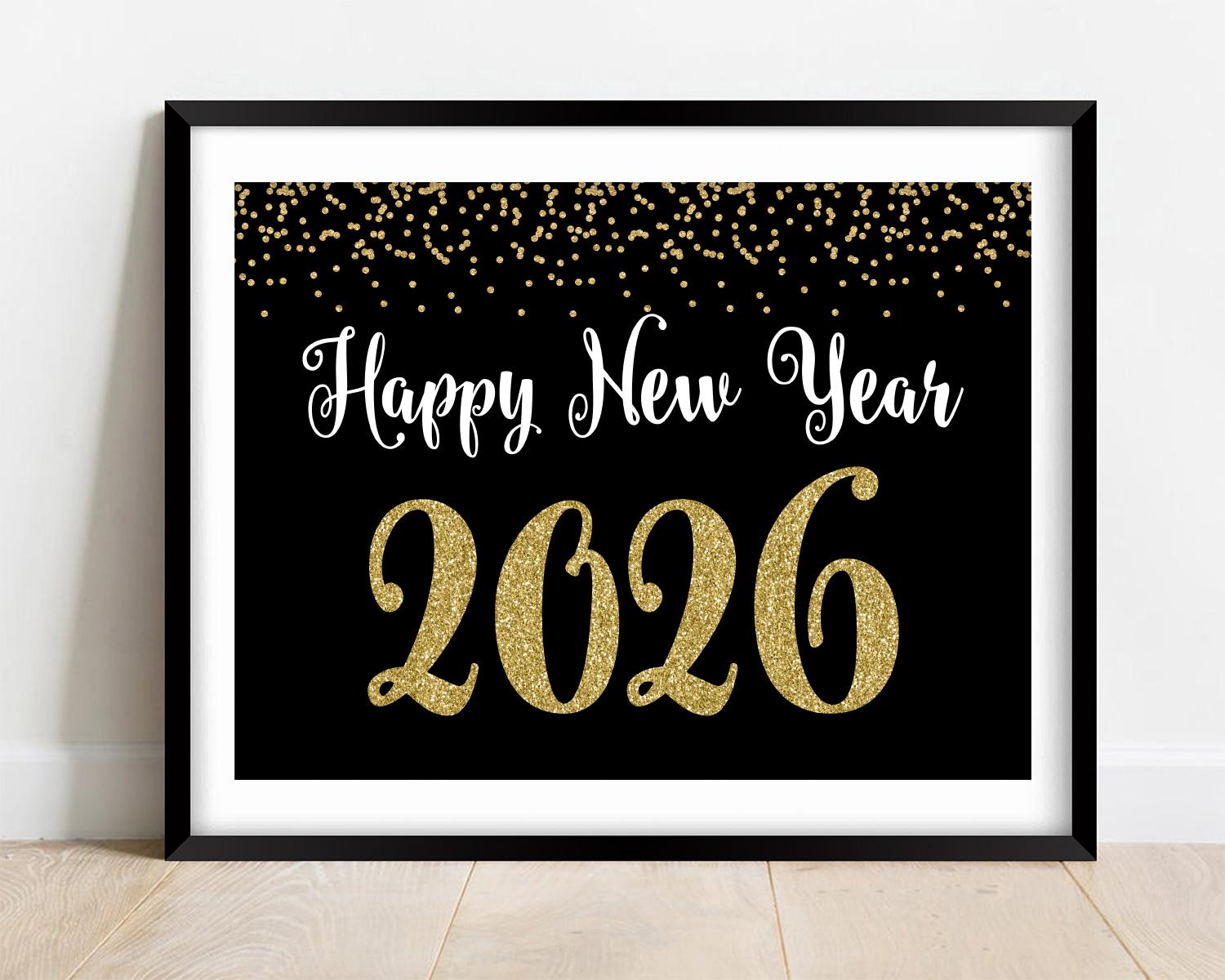 happy new year printable sign - etsy