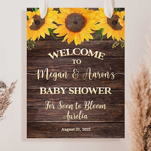 Sonnenblume Babyparty Dekoration rustikal Babyparty Babypartyschild Babyparty Willkommensschild Babyparty Willkommensplakat