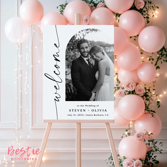 Wedding Photo Welcome Sign, Wedding Decor, Wedding Photo Board