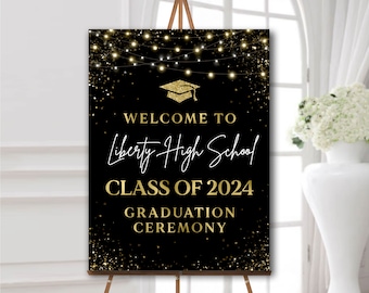 Graduation Party Welcome Sign, Purple Neon Light, Graduation Welcome Sign,  High School Grad Party Decorations, Class of 2024 
