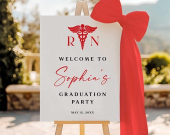 Nurse Graduation Welcome Sign, Modern Party Decoration (PDF or Shipped)