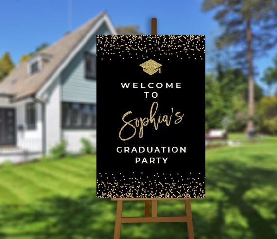 Graduation Sign Printable Graduation Welcome Sign Graduation Etsy