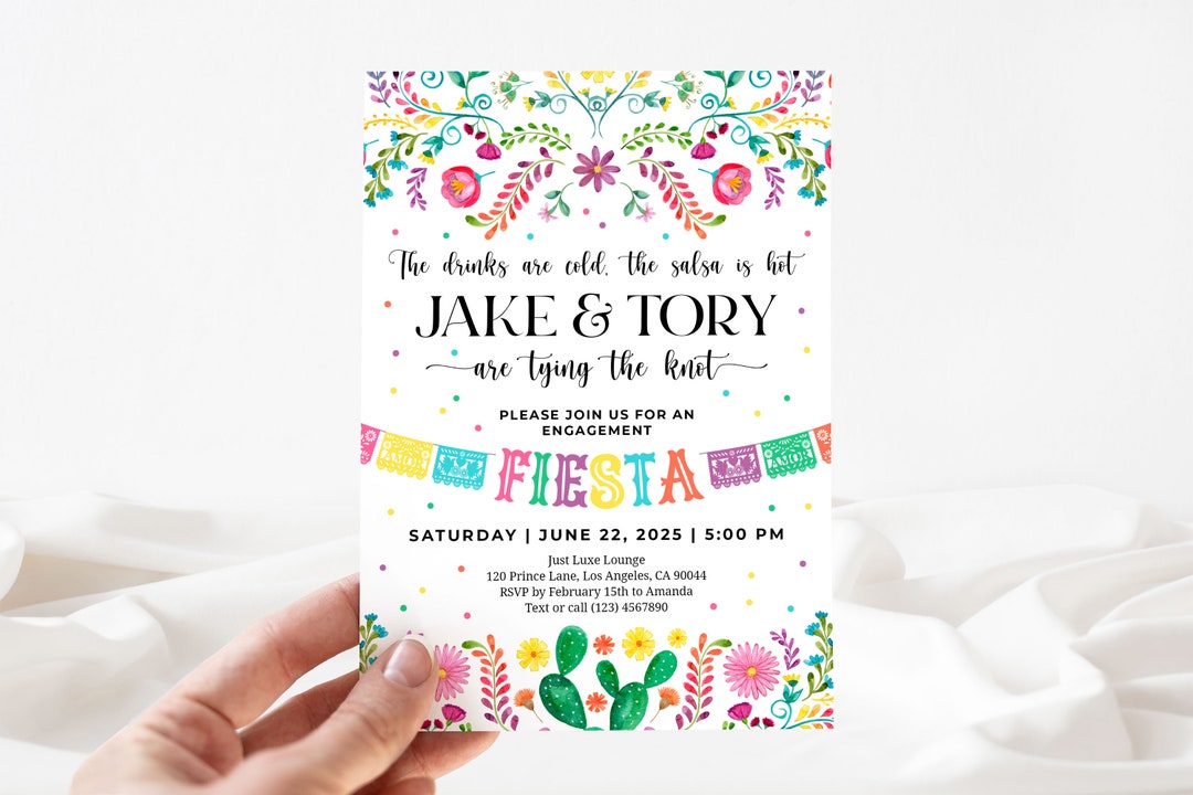 Fiesta Engagement Party Invitation Mexican Theme Printable Etsy