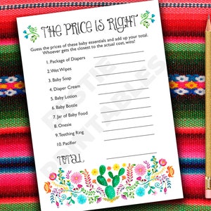 Mexicaans thema babyshowerspel Mexicaans thema babyshower Fiesta babyshowerspellen Mexico babyshower Mexico-thema De prijs is goed spel