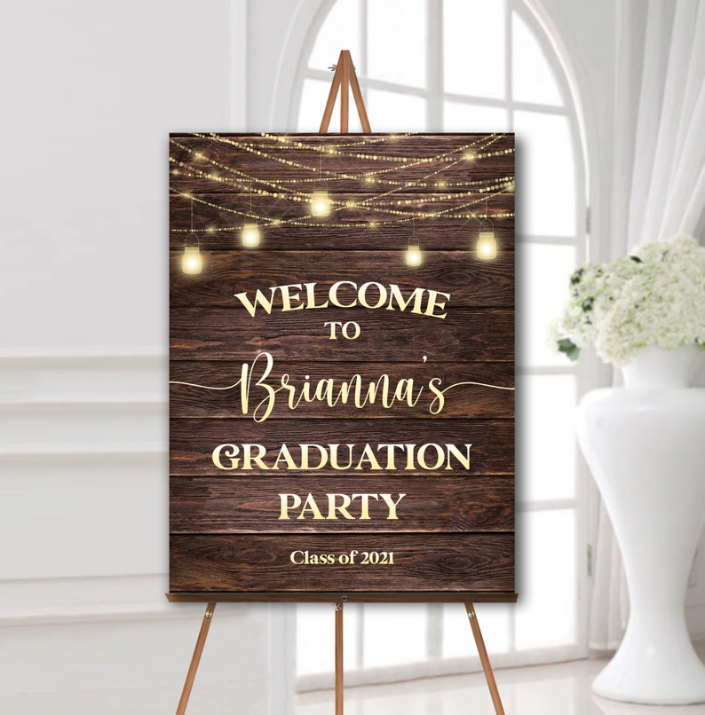 DIGITAL OR PRINTED Rustic Graduation Party Decorations Rustic Etsy