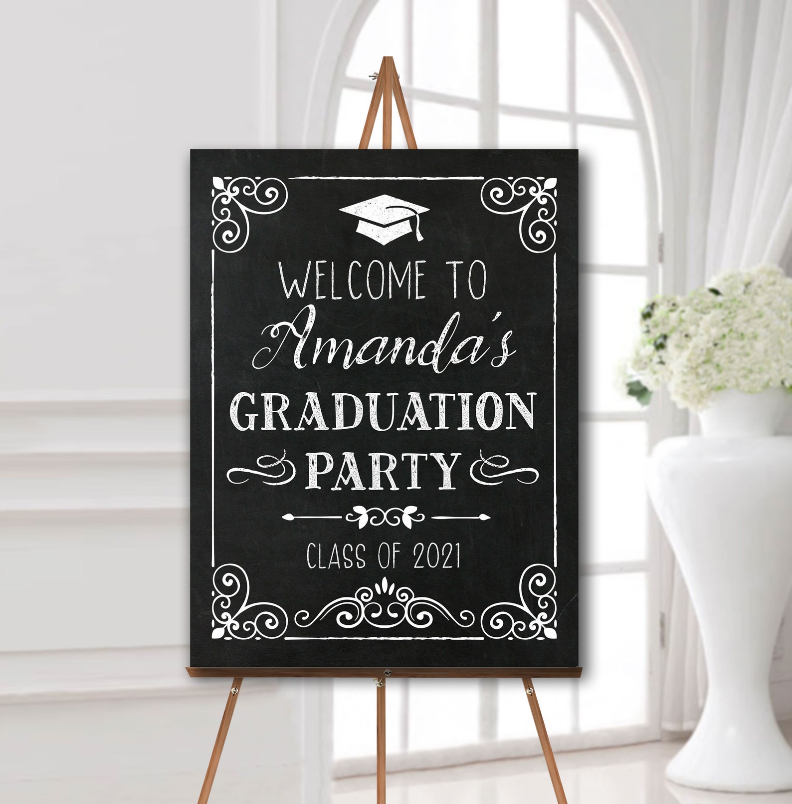 DIGITAL OR PRINTED Chalkboard graduation sign Graduation Etsy