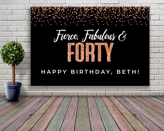 Digital Download 40th Birthday Decoration For Women Birthday Etsy