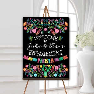 Engagement fiesta welcome sign Fiesta engagement party welcome fiesta theme Mexico party decoration Mexico decoration