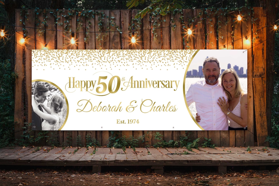 50th Wedding Anniversary Banner With Photos Wedding - Etsy