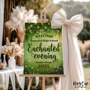 Verzauberte Abendabschlussball 2025, Willkommen Poster Tafel, Schultanzschild, Abschlussball Dekoration