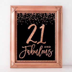 21 and fabulous sign 21st birthday sign 21st birthday poster 21st birthday party decoration black and gold Birthday 21 DIGITAL DOWNLOAD