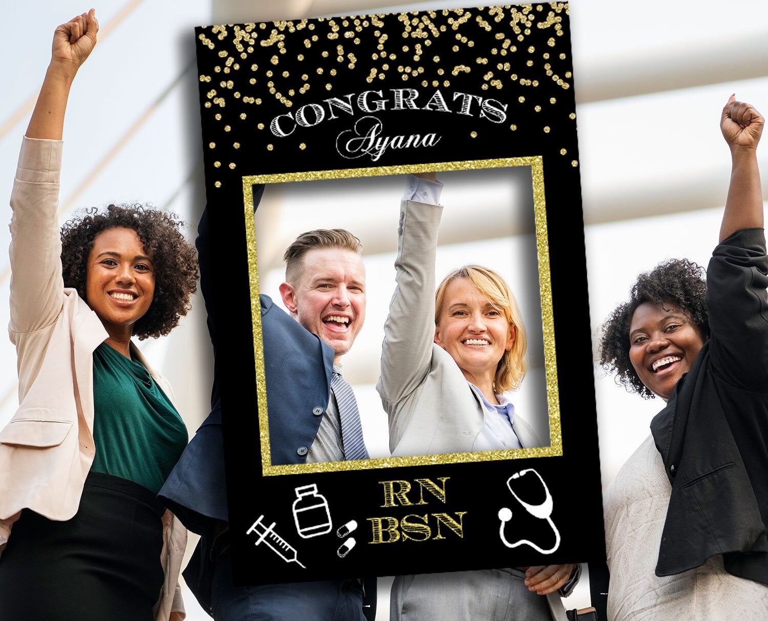 PRINTABLE Nurse graduation selfie frame Nurse graduation photo Etsy