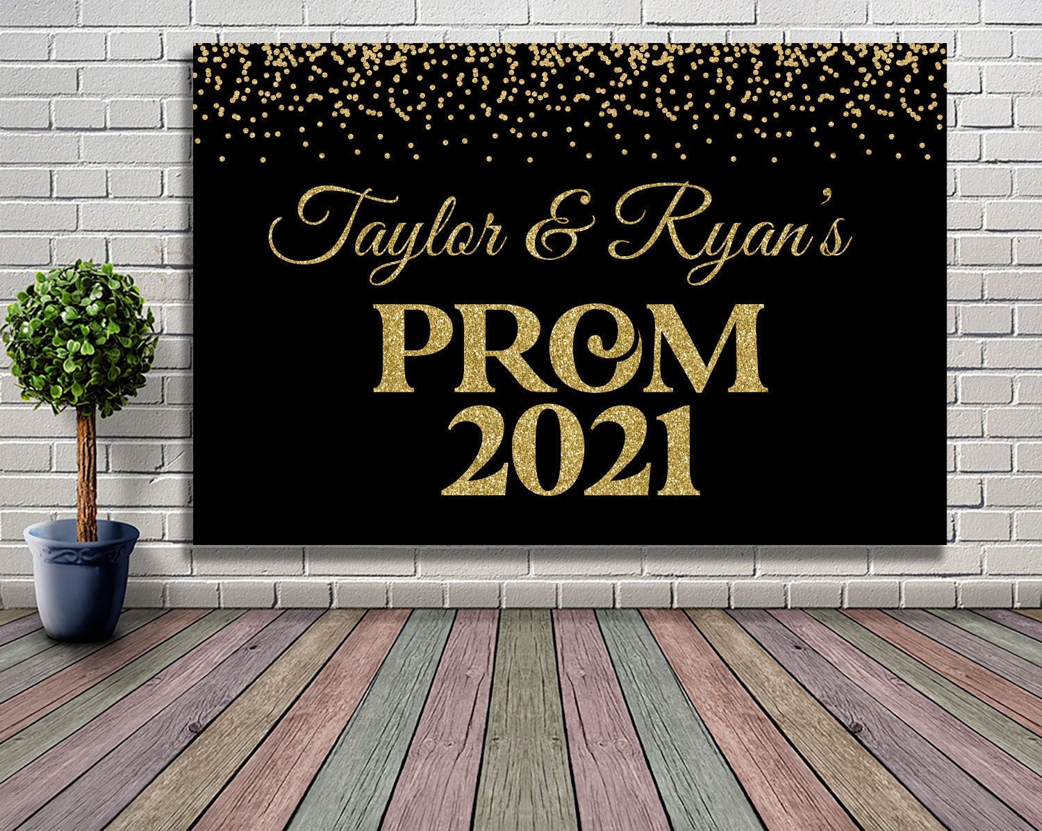DIGITAL OR PRINTED Prom 2021 Prom quarantine Prom banner black Etsy