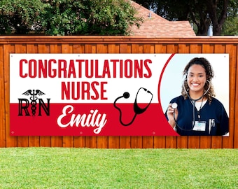 Nurse graduation banner Nursing graduation banner Rn Bsn Lpn Nurse graduation decoration Doctor graduation banner