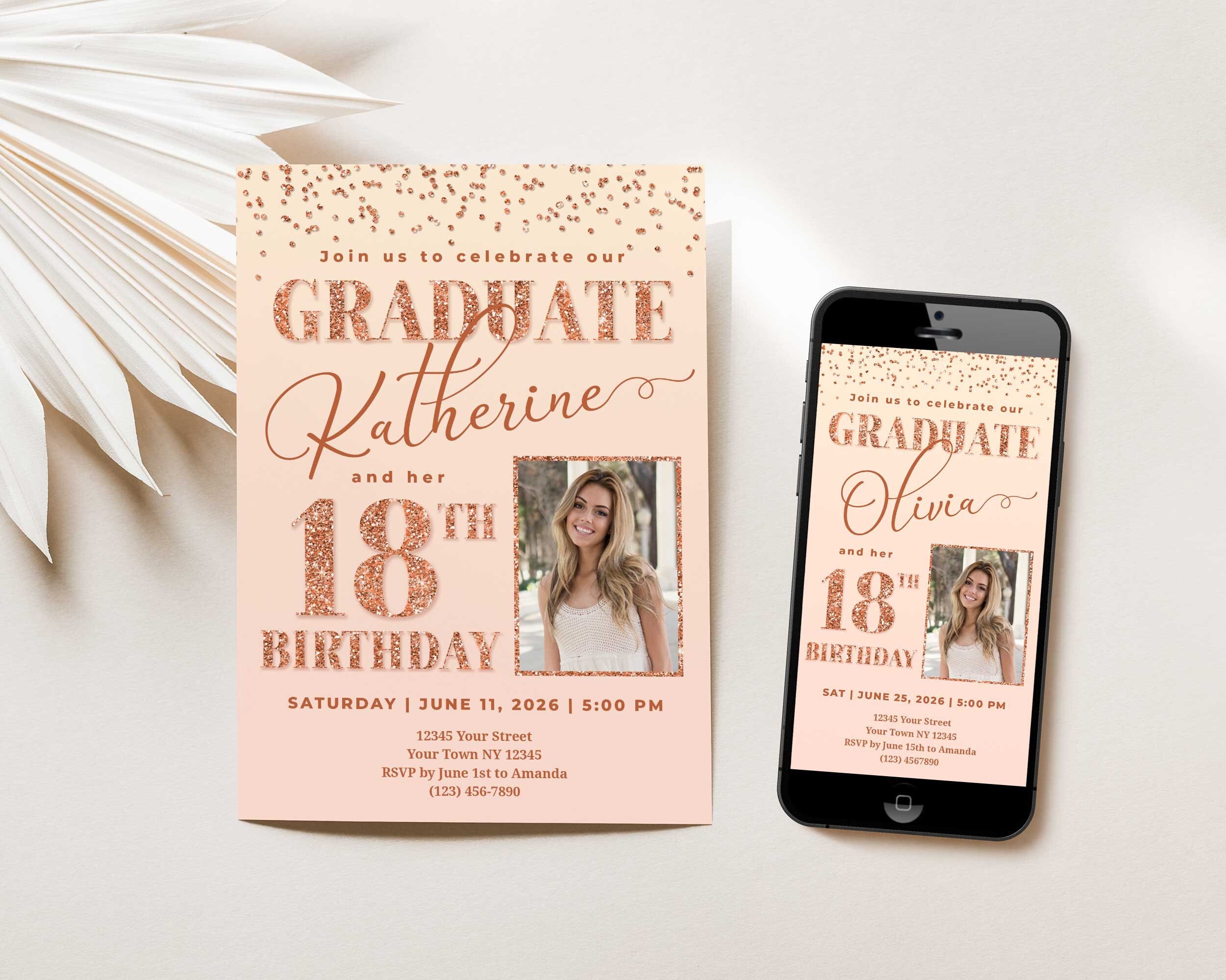 Birthday 2024 graduation invitations