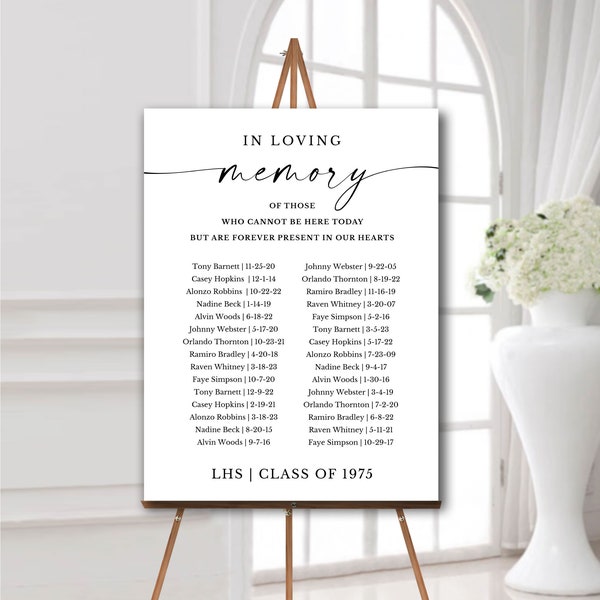 Memorial Boards of Classmates Etsy