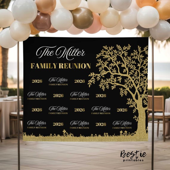 Family Reunion Backdrop Design Template