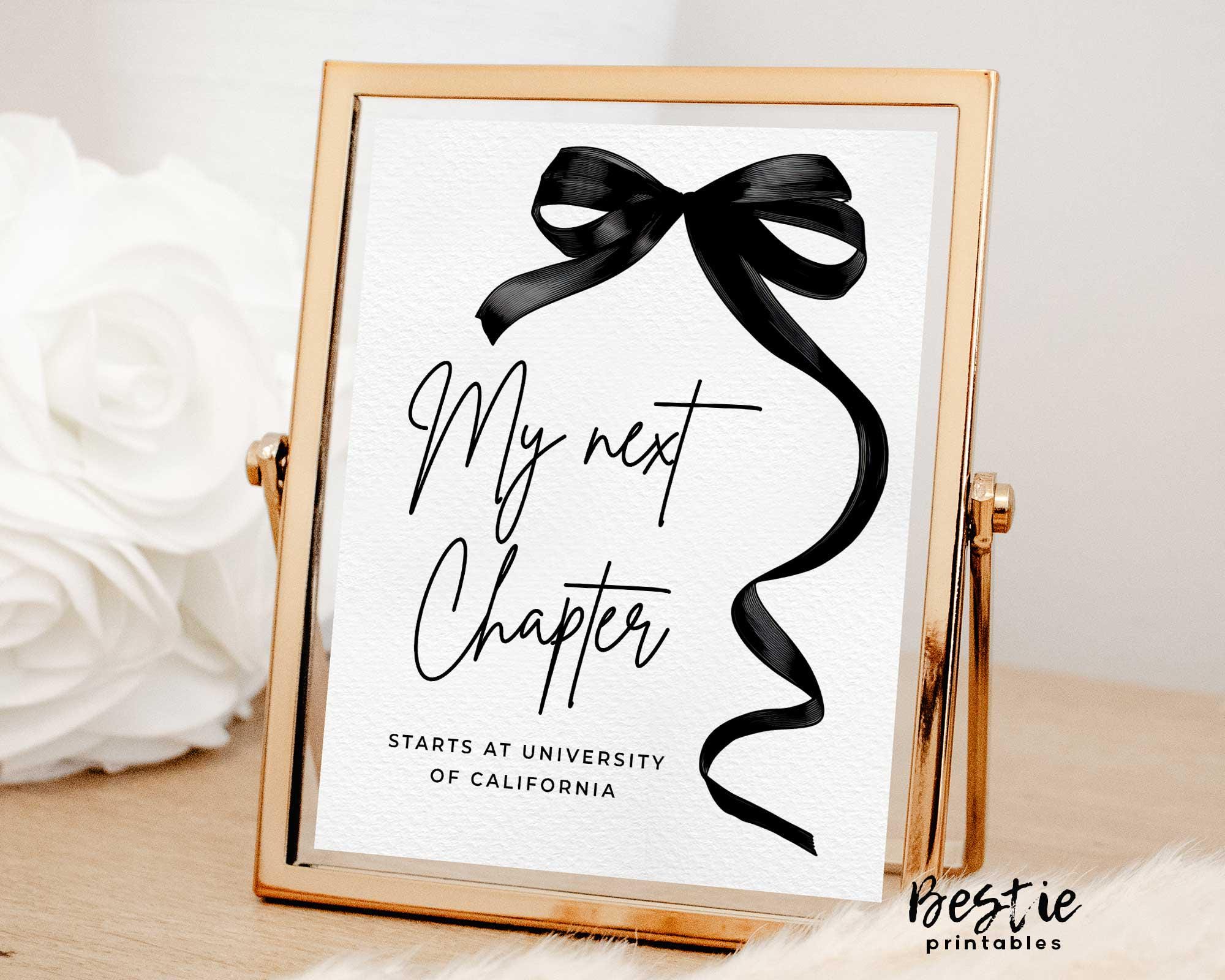 Coquette Graduation Next Chapter Sign, My Next Chapter Begins Sign, My ...