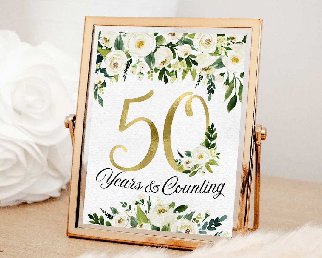 50th Wedding Anniversary Sign Printable Happy Anniversary Poster ...