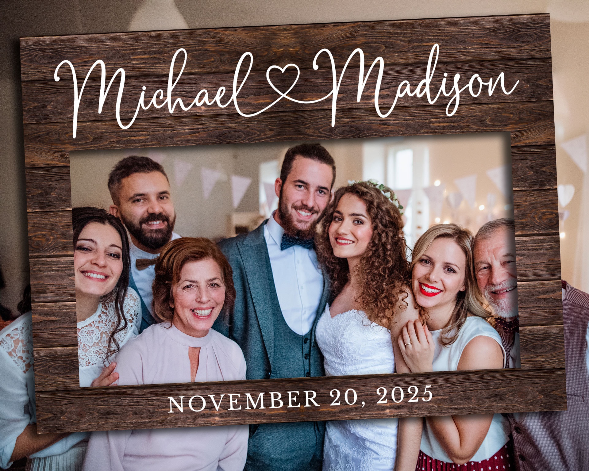 Wedding decoration rustic Wedding photo booth prop Wedding photo booth frame Unplugged wedding ideas Rustic wedding decor