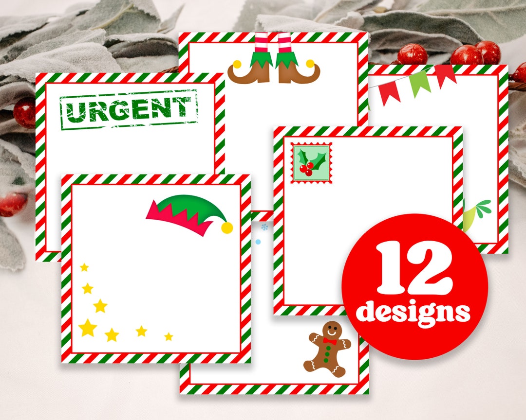 Mini Elf Note Cards Printable, 12 Designs blank, Note From Your Elf ...