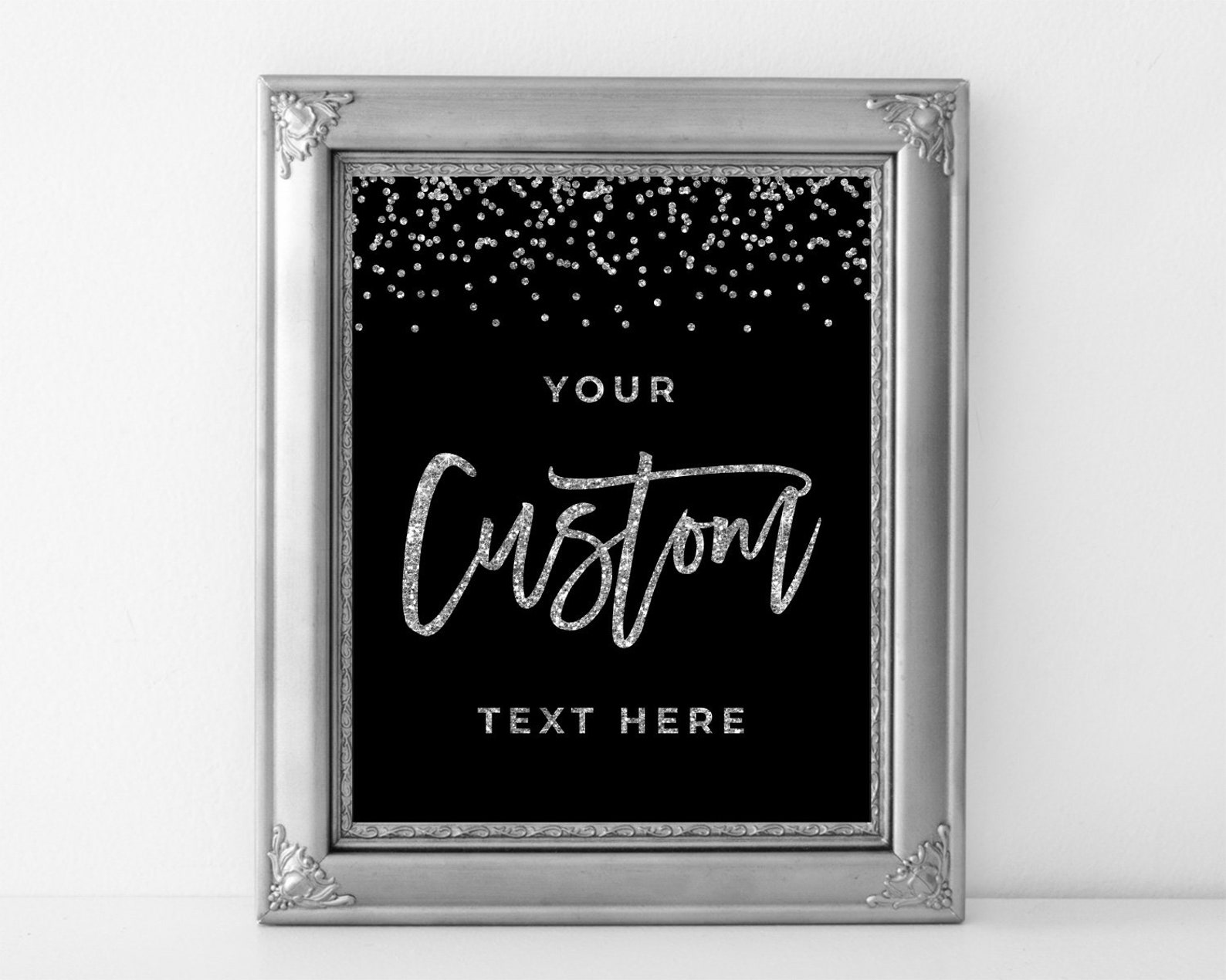 Custom Add Silver Sign Custom Sign Silver Custom Sign Printable Custom Text Sign Custom ...
