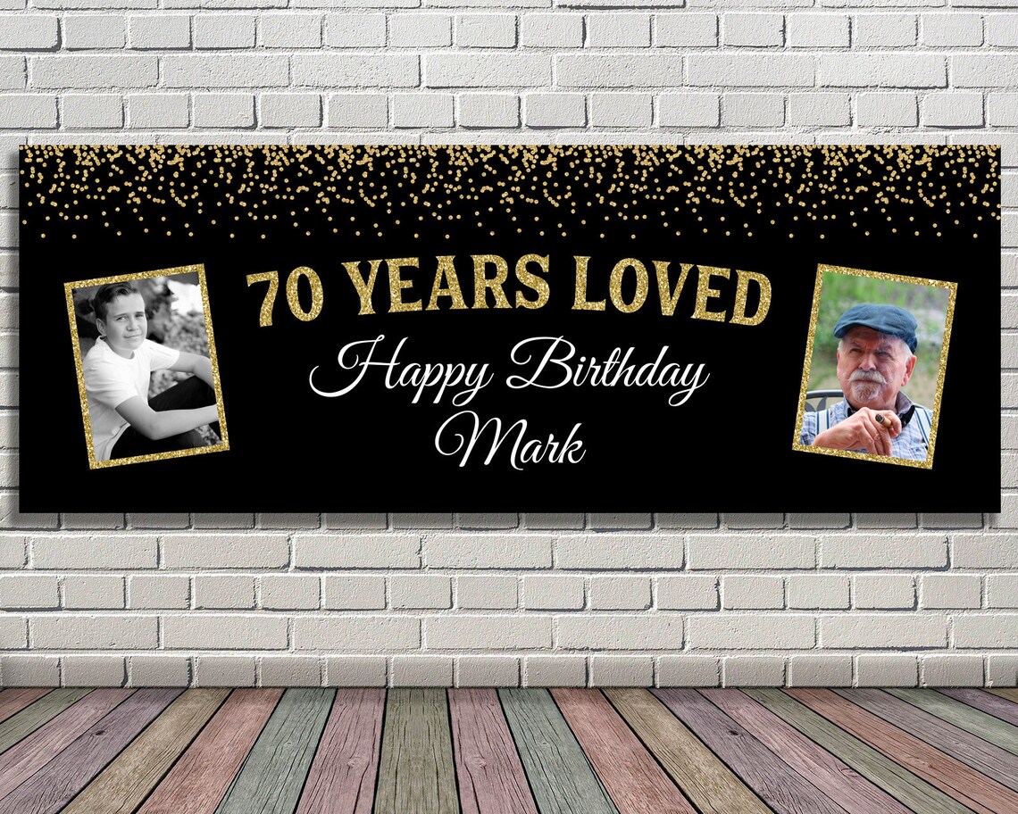 DIGITAL OR PRINTED 70th birthday banner 70th birthday | Etsy