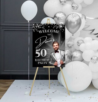 Banner Di Compleanno Personalizzato 150x90 Cm Con Foto - Per Interni O Esterni, Impermeabile