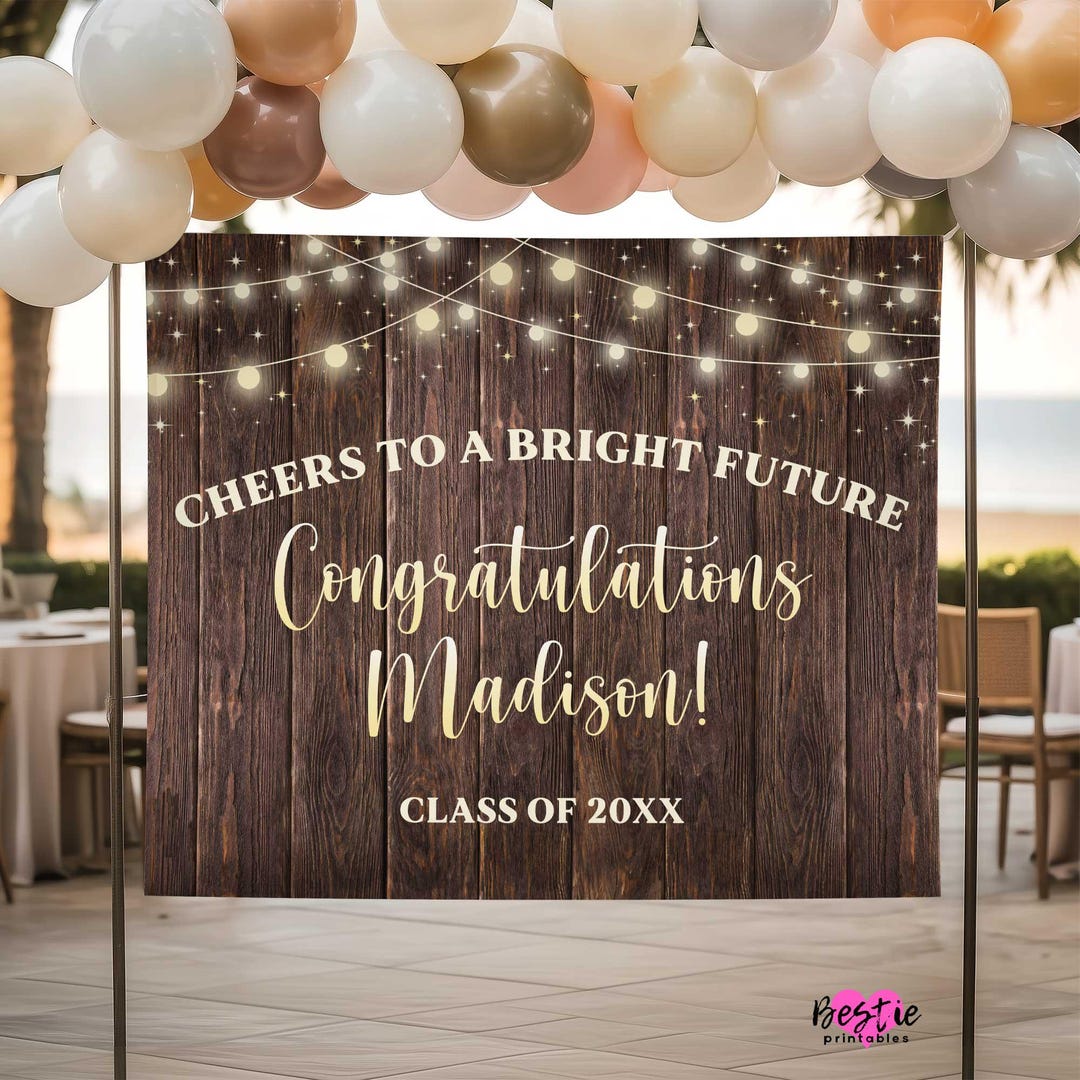Rustic Graduation Backdrop, Congratulations (vinyl Banner or Digital ...