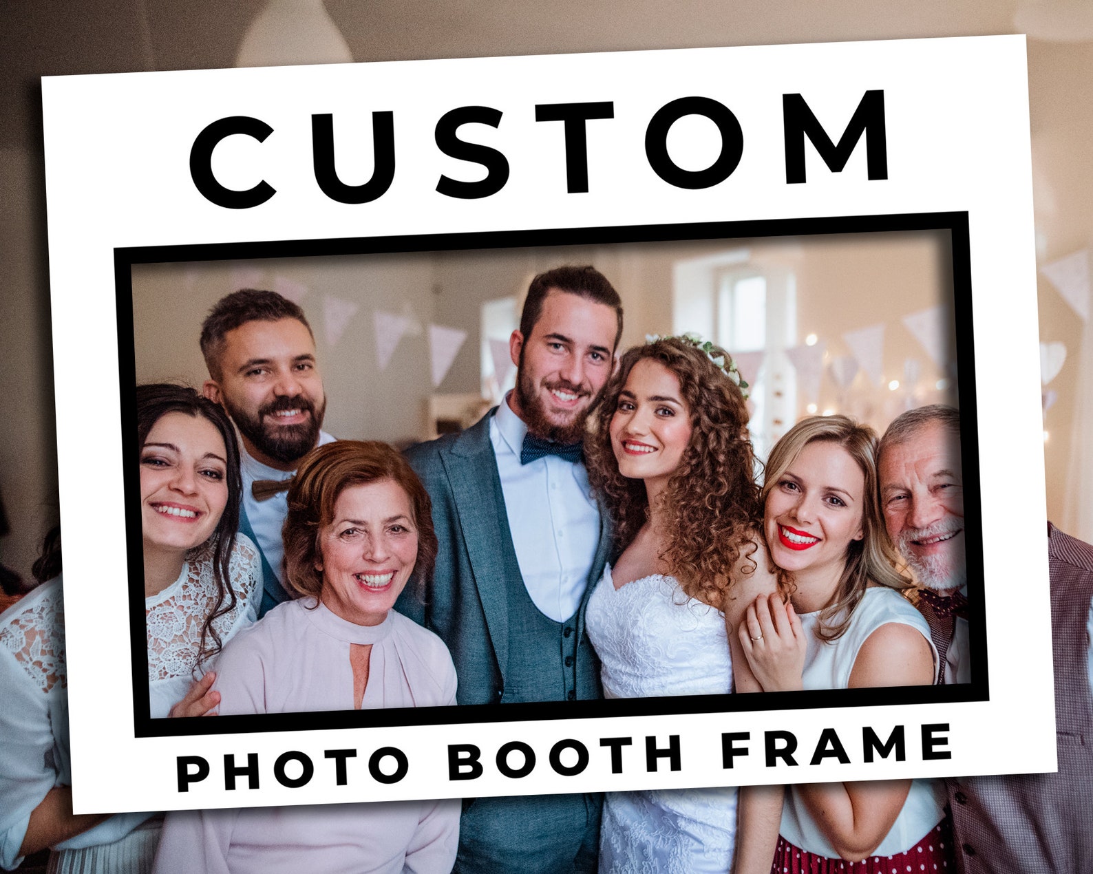 DIGITAL OR PRINTED Custom photo booth frame Custom photo props Etsy