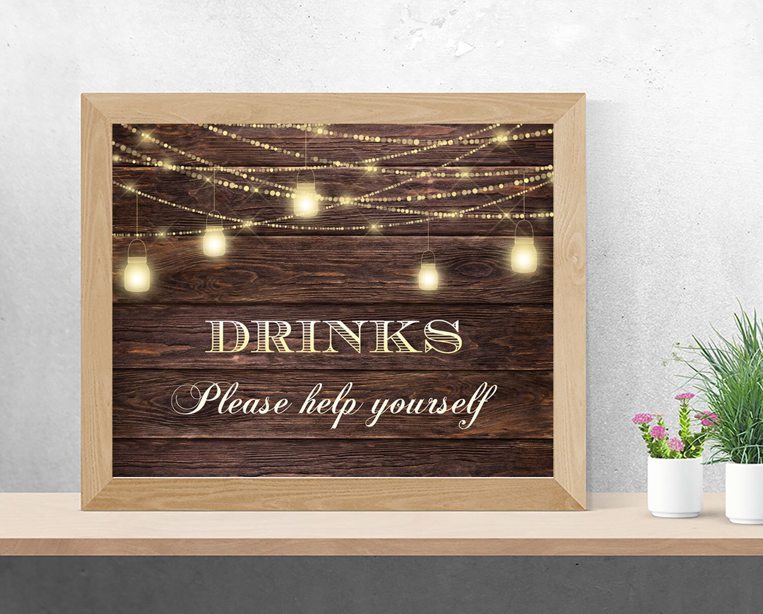 Rustic drinks sign Rustic bar sign Rustic drinks bar sign Etsy