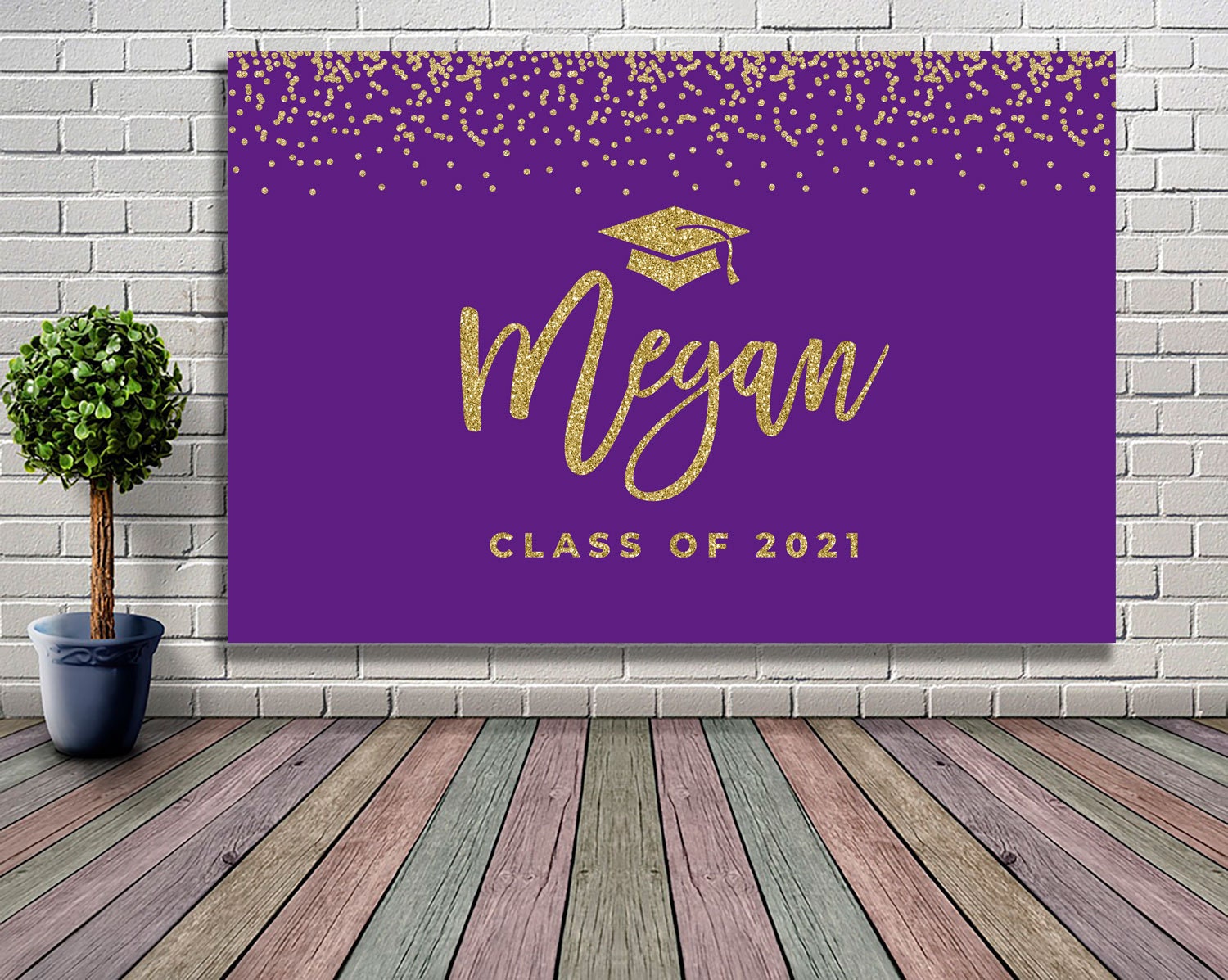 DIGITAL OR PRINTED Purple graduation decoration purple and Etsy