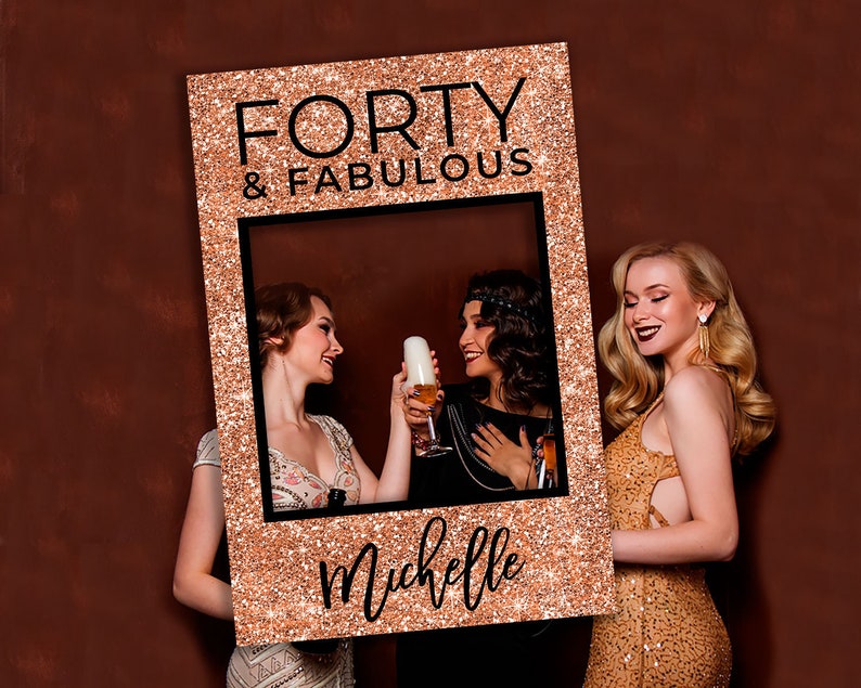 Download DIGITAL OR PRINTED Rose gold selfie frame 30th 40th 50th 60th | Etsy