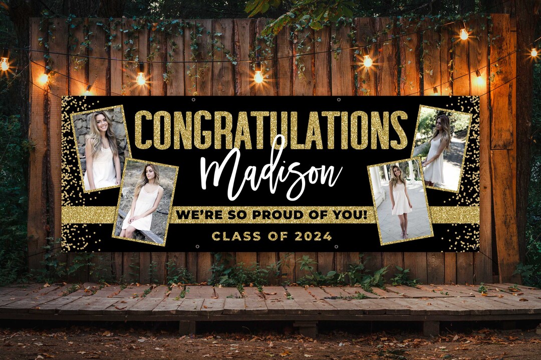 Graduation Vinyl Banner 2024, Custom Graduation Backdrop, Personalized