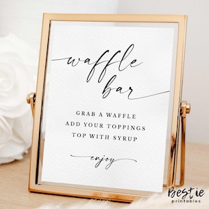 Waffle bar sign, Waffle station sign, Grab a waffle, Minimalist, Modern, Printable, Bridal brunch, Bridal shower, Birthday, Wedding shower