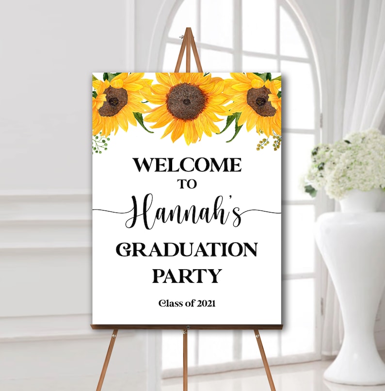 Sunflower Graduation Sign Sunflower Graduation Party Etsy